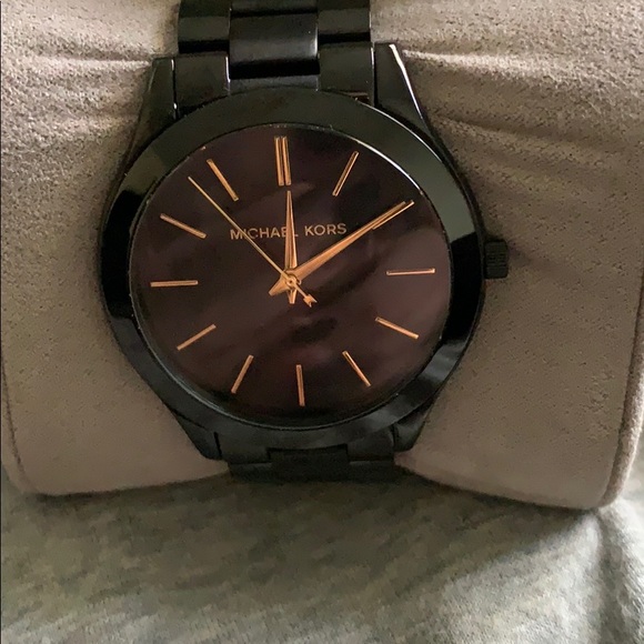 Michael Kors Womens Slim Runway Black-Tone Watch main image 5